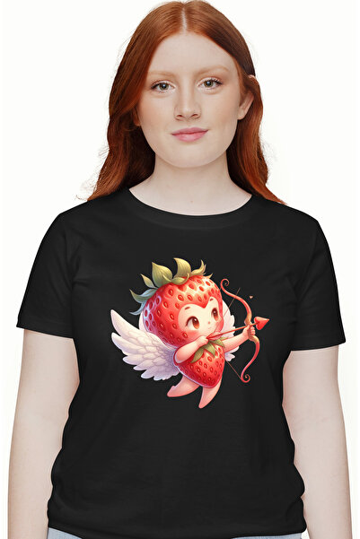 StoryGift Romania Tricou Femei cu un bebelus Cupidon in costum de capsuna, tr...