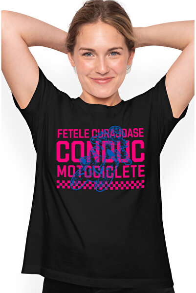 StoryGift Romania Tricou Femei fetele curajoase conduc motociclete viteza mot...