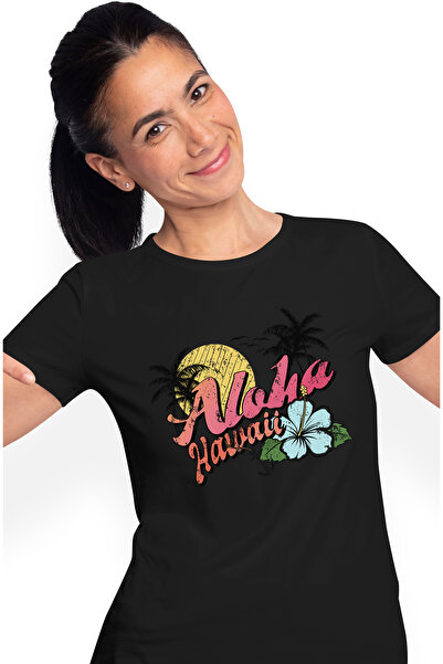 StoryGift Romania Tricou Femei cu mesajul "Aloha, Hawaii", vara, vacanta, rel...