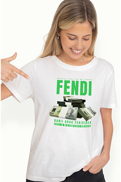 StoryGift Romania Tricou Femei - Banii Aduc Fericirea, Cu Imprimeu Pe Fata, 1...