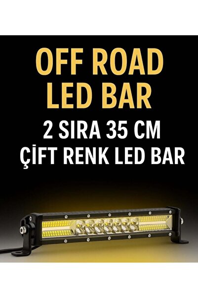 C9 E-Mark Onaylı Off Road 2 Sıra Çift Renk Turuncu beyaz 35 Cm Led Bar
