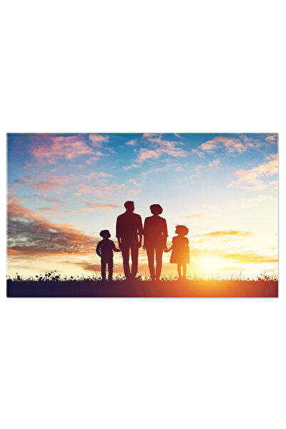 StoryGift Romania Tablou Canvas Familie Fericita La Apus, Familie, Iubire, Fericire, Apus De Soare 2303