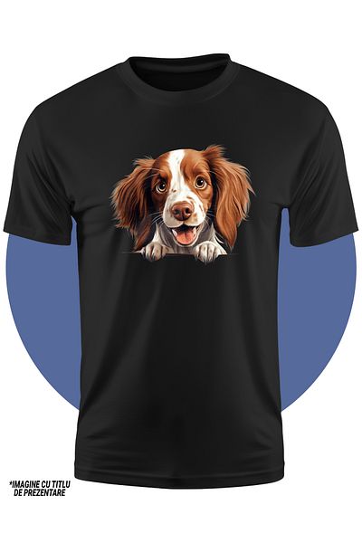 StoryGift Romania Tricou Copii Cu Un Catel Fericit, Ilustratie, Curiozitate, Vrea Sa Descopere, Latrat, Pent