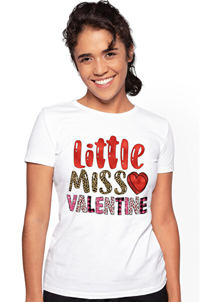 StoryGift Romania Tricou Femei cu mesajul "Little Miss Valentine", micuta, do...