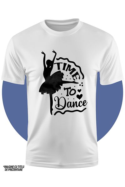 StoryGift Romania Tricou Copii Cu Inimioare Si Mesajul "time To Dance" - E Timpul Pentru A Dansa 100% Bumbac