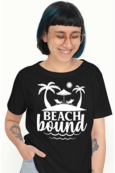 StoryGift Romania Tricou Femei cu peisaj de pe plaja si textul in engleza "Be...