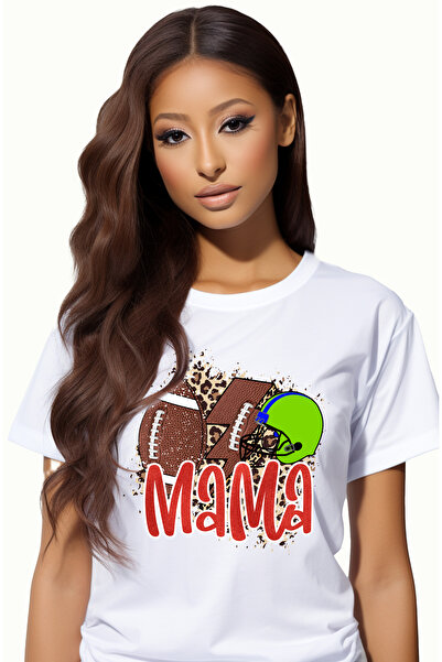 StoryGift Romania Tricou Femei cu minge de fotbal american, fulger, casca ver...