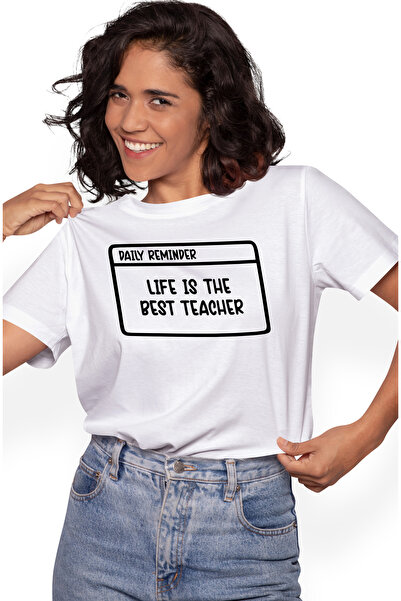 StoryGift Romania Tricou Femei cu textul in engleza "Life is the best teacher...