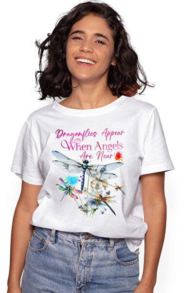StoryGift Romania Tricou Femei cu libelule de diverse culori cu mesajul "Drag...
