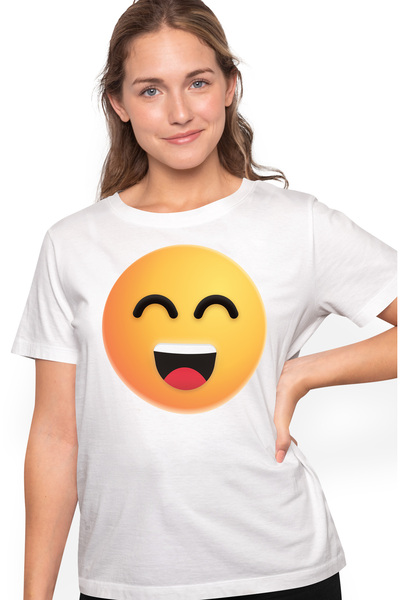 StoryGift Romania Tricou Femei Cu Emoji, Emoticon, Zambet, Multicolor cu impr...