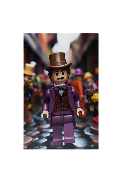 StoryGift Romania Tablou Canvas: Magician In Uniforma Mov Cu Papion Asortat C...