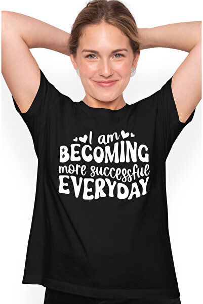 StoryGift Romania Tricou Femei cu inimioare si mesajul "Devin mai de succes i...