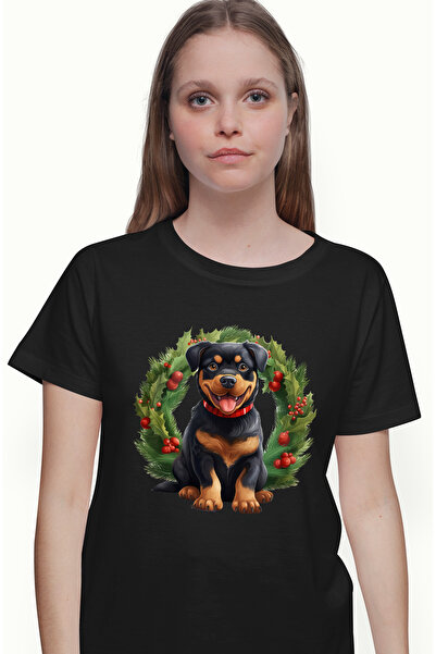 StoryGift Romania Tricou Femei cu un catel Rottweiler, ilustratie, bucurie, i...