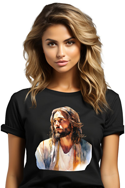 StoryGift Romania Tricou Femei cu reprezentarea Lui Iisus Hristos, ilustratie...