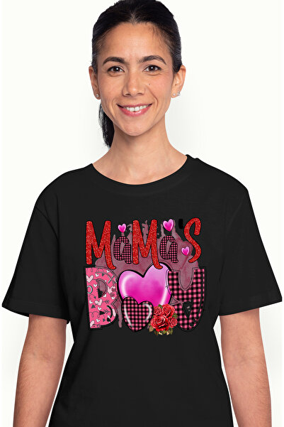 StoryGift Romania Tricou Femei cu mesajul "Mama's Boy", baiatul mamei, Valent...