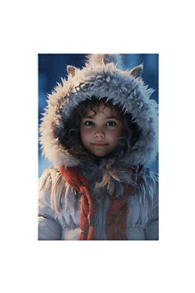 StoryGift Romania Tablou Canvas: Portret Fetita Fata Cu Ochi Mari In Geaca De...