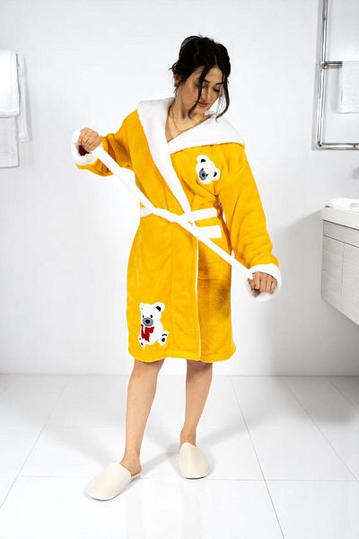 MİLAYS LİFE HOME COLLECTİON MİLAY'S LIFE HOME COLLECTION - Rochie de baie brodata cu model ultra-moale WELSOFT