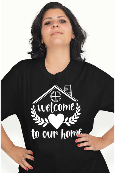 StoryGift Romania Tricou Femei cu inimioara si o casuta cu mesajul "Bun-venit...