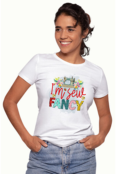 StoryGift Romania Tricou Femei cu mesajul "I'm sew fancy", profesie, ilustrat...