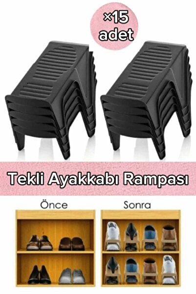 Webmall 15 Adet Tekli Ayakkabı Rampası Ayakkabı Düzenleyici Dolap Içi Organizer