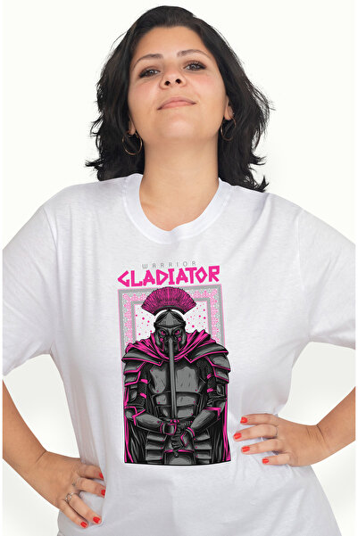 StoryGift Romania Tricou Femei Cu Portret Silueat abarbat IN Armura DE Fier Cu Creasta Roz, Text I WHT_L