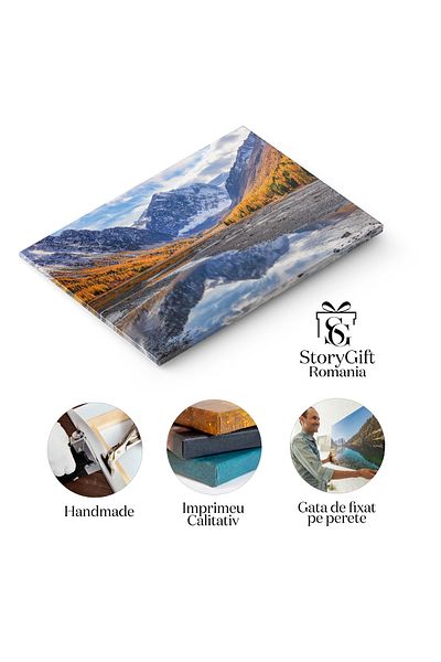 StoryGift Romania Tablou Canvas Ghezarul Aktru, Varful Karatash Si Reflexia Sa, Karatash, Aktru, Altai, Rusia, La