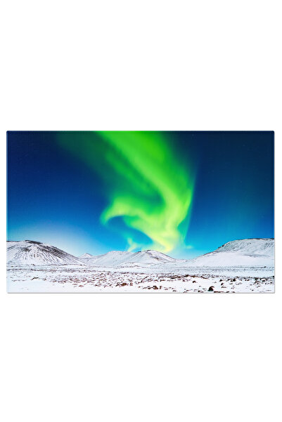 StoryGift Romania Tablou Canvas Aparitie Aurorii Boreale Peste Munte Natura, Noapte, Aurora Boreala, Peisaj, Univ