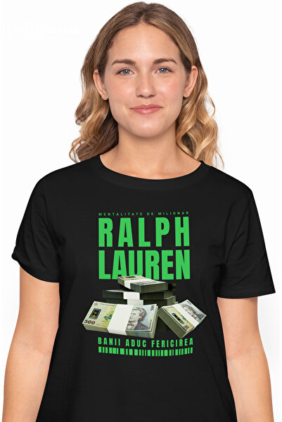 StoryGift Romania Tricou Femei - Banii Aduc Fericirea, Cu Imprimeu Pe Fata, 1...