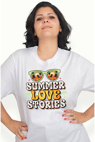 StoryGift Romania Tricou Femei cu mesajul "Summer love stories", vara, vacant...