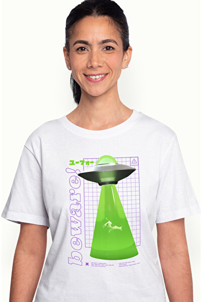 StoryGift Romania Tricou Femei Nava Spatiala Extraterestrii cu imprimeu pe Fa...