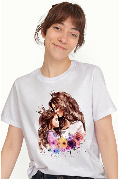 StoryGift Romania Tricou Femei cu o mama care isi tine fetita, ilustratie, co...