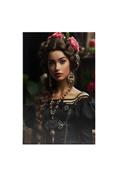 StoryGift Romania Tablou Canvas: Femeie Medievala Frumoasa Bijuterii Pentru C...