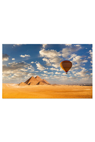 StoryGift Romania Tablou Canvas 120 X 80cm Aer Cald Si Balon Cu Pyramida In G...