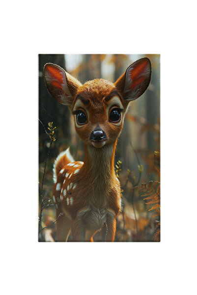 StoryGift Romania Tablou Canvas: Căprioara Cu Ochi Mari Desen Animat Colțul De Pădure Ascuns De Natură Pictura Di