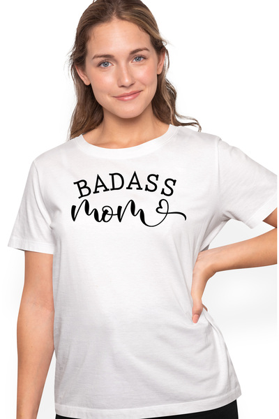 StoryGift Romania Tricou Femei cu mesajul in engleza "Bada*s mom" - mama smec...
