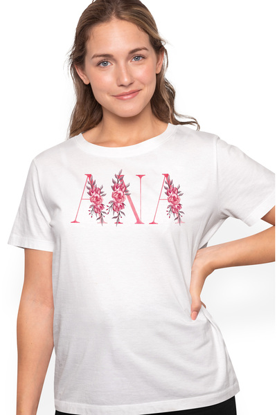 StoryGift Romania Tricou Femei Cu Numele Ana, Floral, Colorat, Creativ, Frumo...