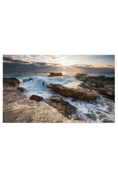 StoryGift Romania Tablou Canvas Cu Cascada La Apus In Munti - Armonia Naturii