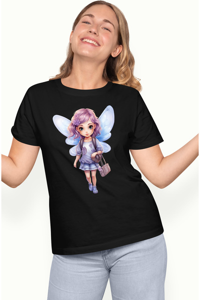 StoryGift Romania Tricou Femei cu o fetita cu aripi de zana care se duce la s...