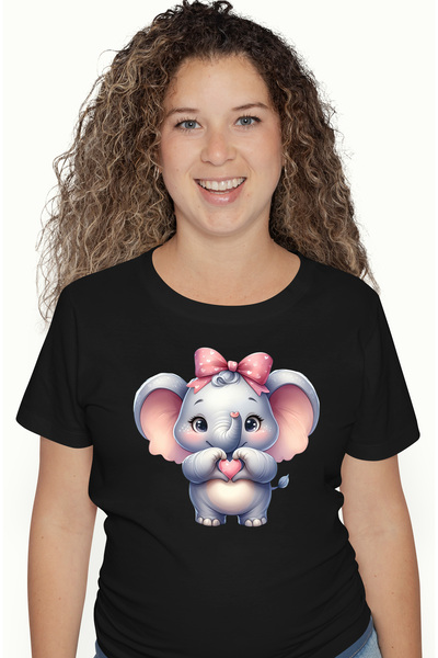 StoryGift Romania Tricou Femei cu o femela elefant care face un semn in forma...