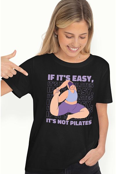 StoryGift Romania Tricou Femei Personalizata Pentru Iubitorii de Pilates, If it's Easy, It's not P BLK_L