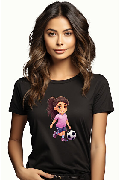 StoryGift Romania Tricou Femei cu o fata care se joaca fotbal, minge, sport, ...