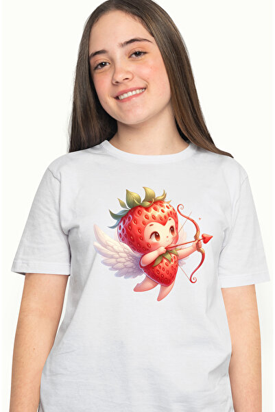 StoryGift Romania Tricou Femei cu un bebelus Cupidon in costum de capsuna, tr...