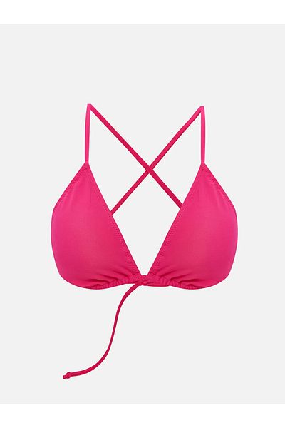 LC Waikiki LCW DREAM Γυναικείο μπικίνι μπλουζάκι με φούξια επίπεδη αφαιρούμενη επένδυση