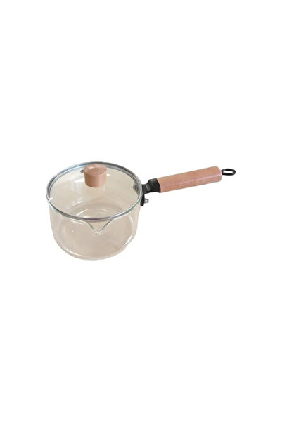 OEM Cratita din sticla borosilicata cu maner din lemn si capac, capacitate 1.8l