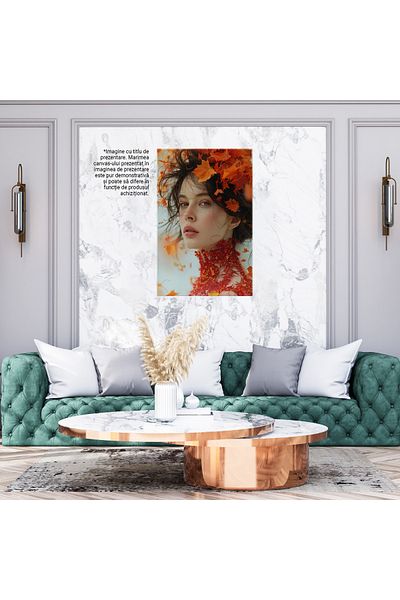 StoryGift Romania Tablou Canvas Armonia Efemeră Și Simfonia Toamnei În Veșmintele Femeii Europene , Pictura Digit
