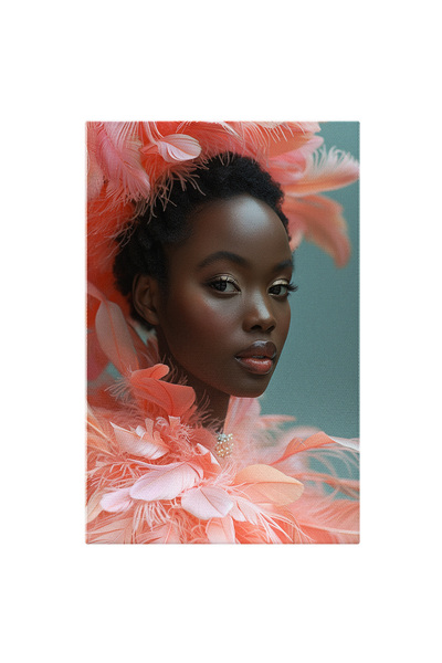 StoryGift Romania Tablou Canvas Vis În Pene De Flamingo Negresa În Roz Încânt...