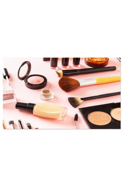 StoryGift Romania Tablou Canvas Colectie De Produse De Machiaj, Incluzand Pudra, Fard De Obraz Si Ruj, Pentru O V