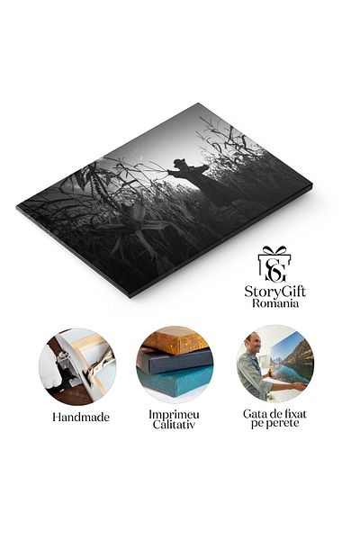 StoryGift Romania Tablou Canvas Scarecrow In Palarie Si Palton, Halloween, Camp, Infricosator, Legenda. 3884