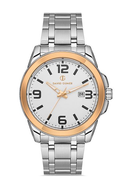 DAVID GUNER Yellow White Coated White Dial Men's Wristwatch Dg-8469Ga-E1