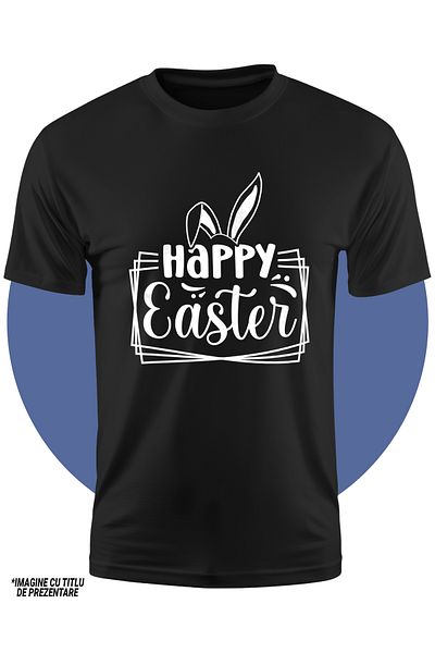 StoryGift Romania Children's T-shirt with rabbit ears and the text "Happy Easter!" - greeting 100% Cotton, Unisex, N
